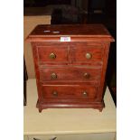 SMALL APPRENTICE CHEST OF TWO SHORT AND TWO LONG DRAWERS, 35CM WIDE