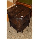 OCTAGONAL OAK OCCASIONAL TABLE WITH TWO SHELVES, 50CM WIDE