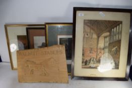 MIXED LOT: PICTURES TO INCLUDE COLOURED PRINT, PAUL OCKWELLS, PLUS THE ANCIENT HOUSE, BUTTERMARKET