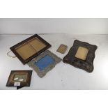 MIXED LOT: ART NOUVEAU COPPER FINISHED PHOTOGRAPH FRAME WITH EASEL BACK BEARING RETAILER'S NAME