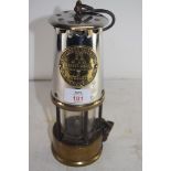 VINTAGE MINER'S LAMP MARKED "THE PROTECTOR LAMP AND LIGHTING, ECCLES"