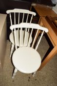 PAIR OF WHITE PAINTED PENNY SEATED KITCHEN CHAIR
