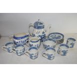 BOX OF WEDGWOOD WILLOW PATTERN TEA WARES