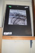 FRAMED ABSTRACT PRINT, APPROX 32CM