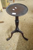 REPRODUCTION MAHOGANY WINE TABLE OR KETTLE STAND ON FLUTED COLUMN AND TRIPOD BASE