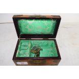 SMALL ORIENTAL 20TH CENTURY BRASS BOUND JEWELLERY BOX