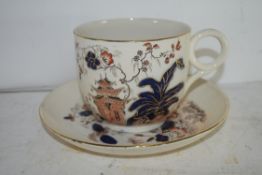 VICTORIAN OVERSIZED TEA CUP AND SAUCER IN THE CHUSAN PATTERN