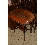 EDWARDIAN MAHOGANY TWO-TIER OCCASIONAL TABLE WITH SHAPED TOP, 65CM WIDE