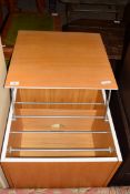 SPACE SAVING FLIP TOP WORK STATION IN LIGHT WOOD FINISH, 50CM WIDE