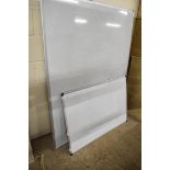 LARGE OFFICE WHITEBOARD, 120CM WIDE, TOGETHER WITH A FURTHER SMALLER EXAMPLE