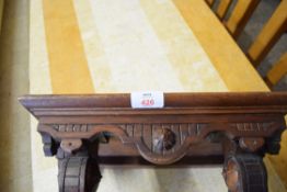 SMALL LATE VICTORIAN MAHOGANY WALL BRACKET WITH CARVED DETAIL, 35CM WIDE