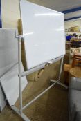 OFFICE WHITEBOARD ON WHEELED FRAME, 137CM WIDE