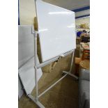 OFFICE WHITEBOARD ON WHEELED FRAME, 137CM WIDE