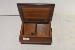EARLY 20TH CENTURY WALNUT FORMER MUSICAL BOX WITH VOID INTERIOR