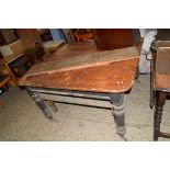 19TH CENTURY STAINED PINE EXTENDING DINING TABLE (A/F), 125CM WIDE