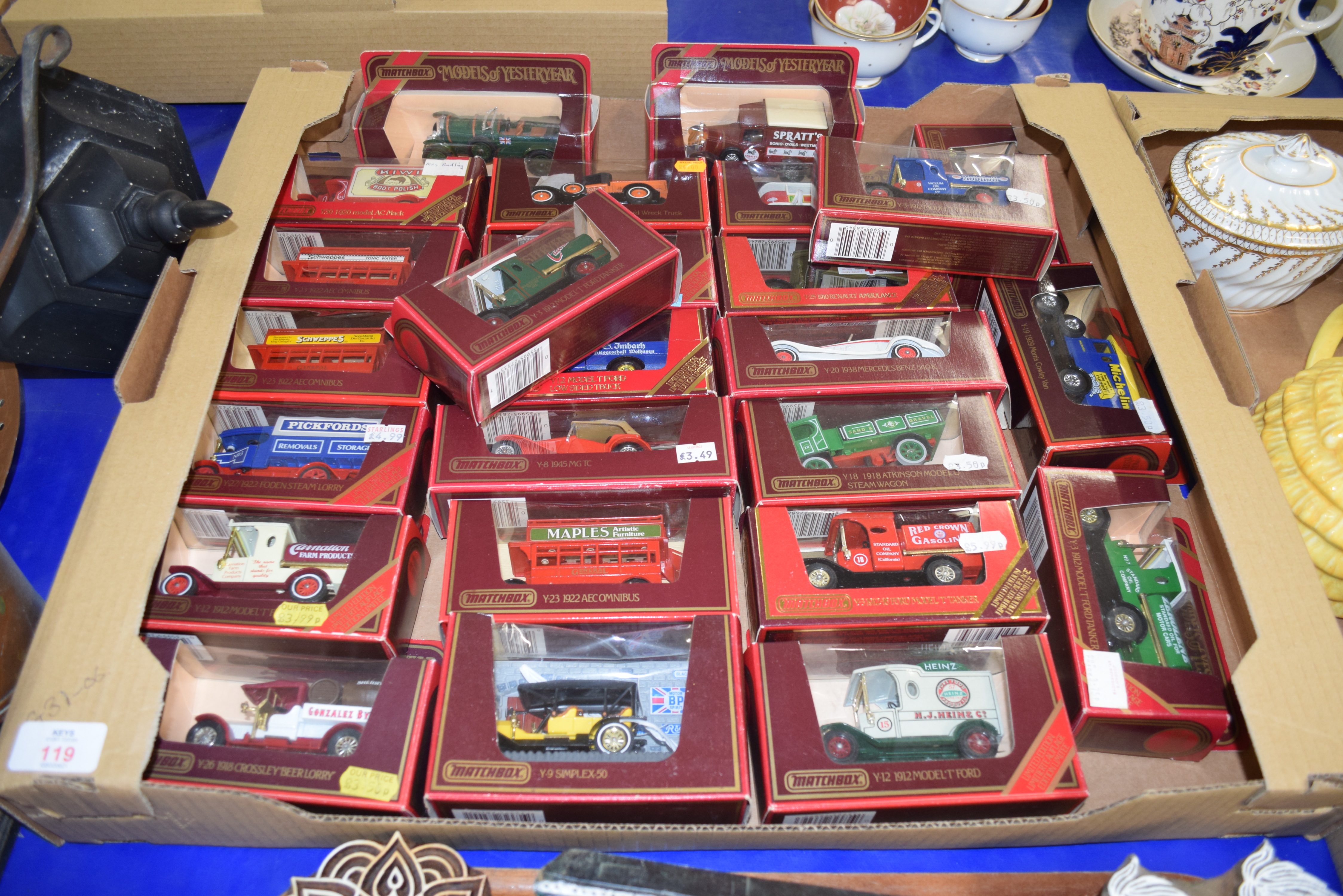 BOX OF MATCHBOX MODELS OF YESTERYEAR TOY VEHICLES