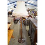 MID-20TH CENTURY TURNED WOOD STANDARD LAMP WITH SHADE