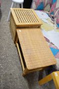 LAUNDRY BIN AND A WICKER COFFEE TABLE
