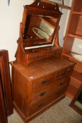 AMERICAN WALNUT LATE 19TH CENTURY DRESSING CHEST WITH SWING MIRROR OVER FOUR SHORT AND TWO LONG