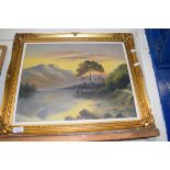BRITISH SCHOOL, STUDY OF LOCHSIDE SCENE, OIL ON BOARD, INITIALLED RJH AND DATED 1927 TO LOWER