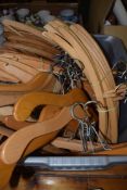 LARGE BOX WOODEN COAT HANGERS