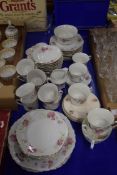 QTY EARLY 20TH CENTURY ROSE DECORATED TEA WARES