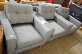 SITS FOUR-PIECE LOUNGE SUITE IN GREY FINISH FABRIC COMPRISING SOFA AND THREE ARMCHAIRS, SOFA 210CM