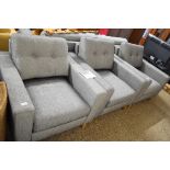 SITS FOUR-PIECE LOUNGE SUITE IN GREY FINISH FABRIC COMPRISING SOFA AND THREE ARMCHAIRS, SOFA 210CM