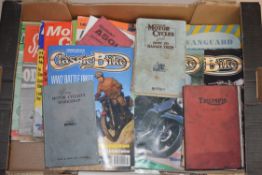 COLLECTION OF MOTORCYCLE RELATED ITEMS INC VERY RARE "MICK ANDREWS BOOK OF TRIALS", TWIN STOCK TY250