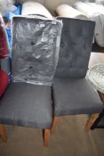 PAIR OF UPHOLSTERED DINING CHAIRS