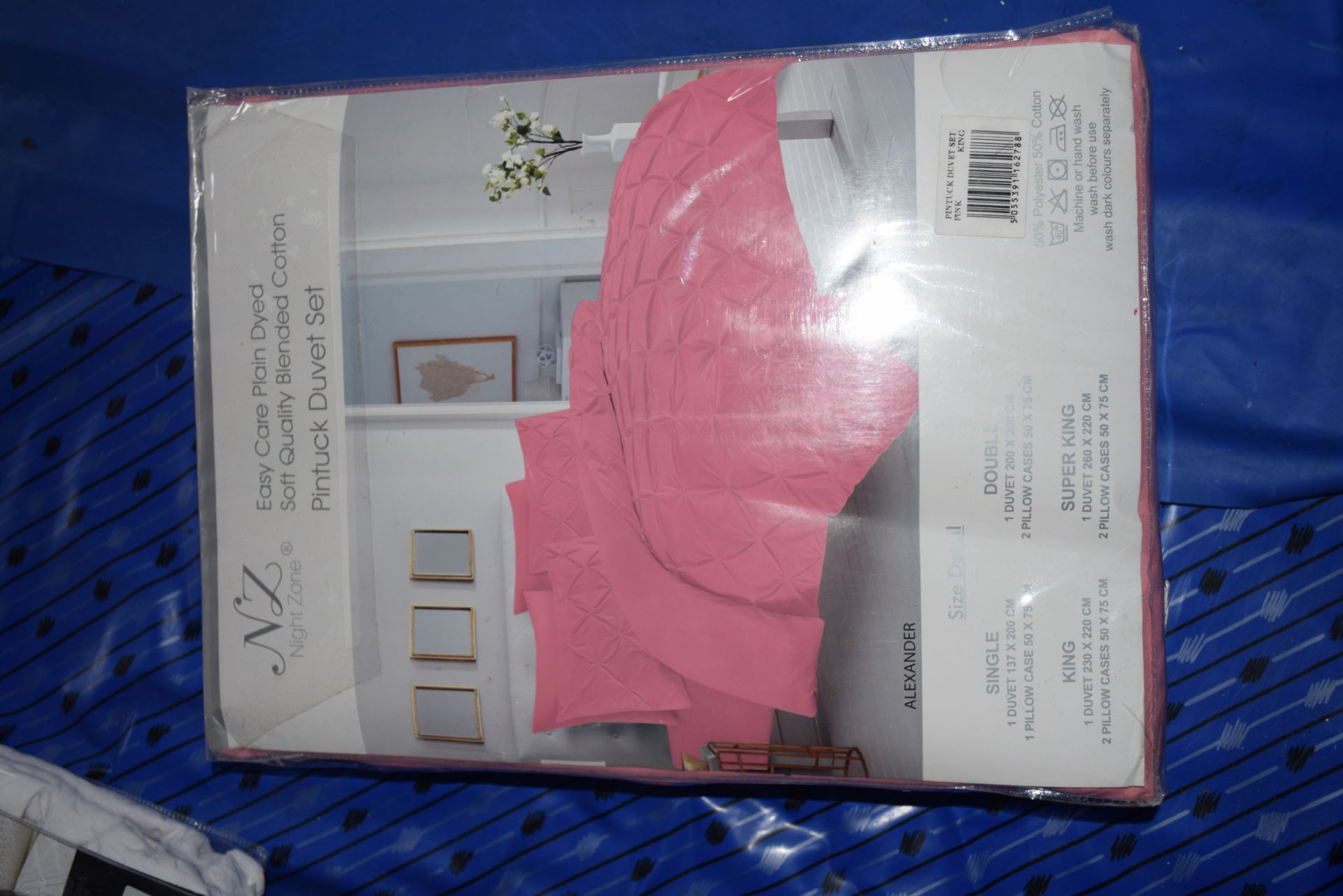 CILLA 180 THREAD COUNT PERCALE DUVET COVER SET, BLUSH PINK, KINGSIZE WITH TWO PILLOWCASES - Image 2 of 2