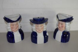 TWO WOODS AND SONS TOBY JUGS AND A SIMILAR MONEY BOX