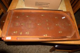 TWO VINTAGE WOODEN PINBALL GAMES, LARGEST APPROX 75CM HIGH