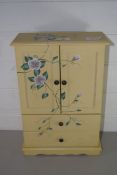 SMALL FLORAL PAINTED JEWELLERY CABINET