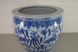 20TH CENTURY CHINESE FISH BOWL TYPE JARDINIERE