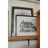 TWO 19TH CENTURY BLACK AND WHITE ENGRAVINGS, FRENCH, PHILIPPE ET SA FAMILLE, AND A FURTHER PRINT,