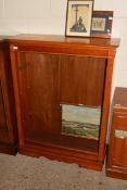 YEW WOOD FINISH BOOKCASE CABINET, 94CM WIDE