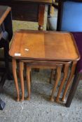 NEST OF THREE MAHOGANY OCCASIONAL TABLES, LARGEST 48CM WIDE
