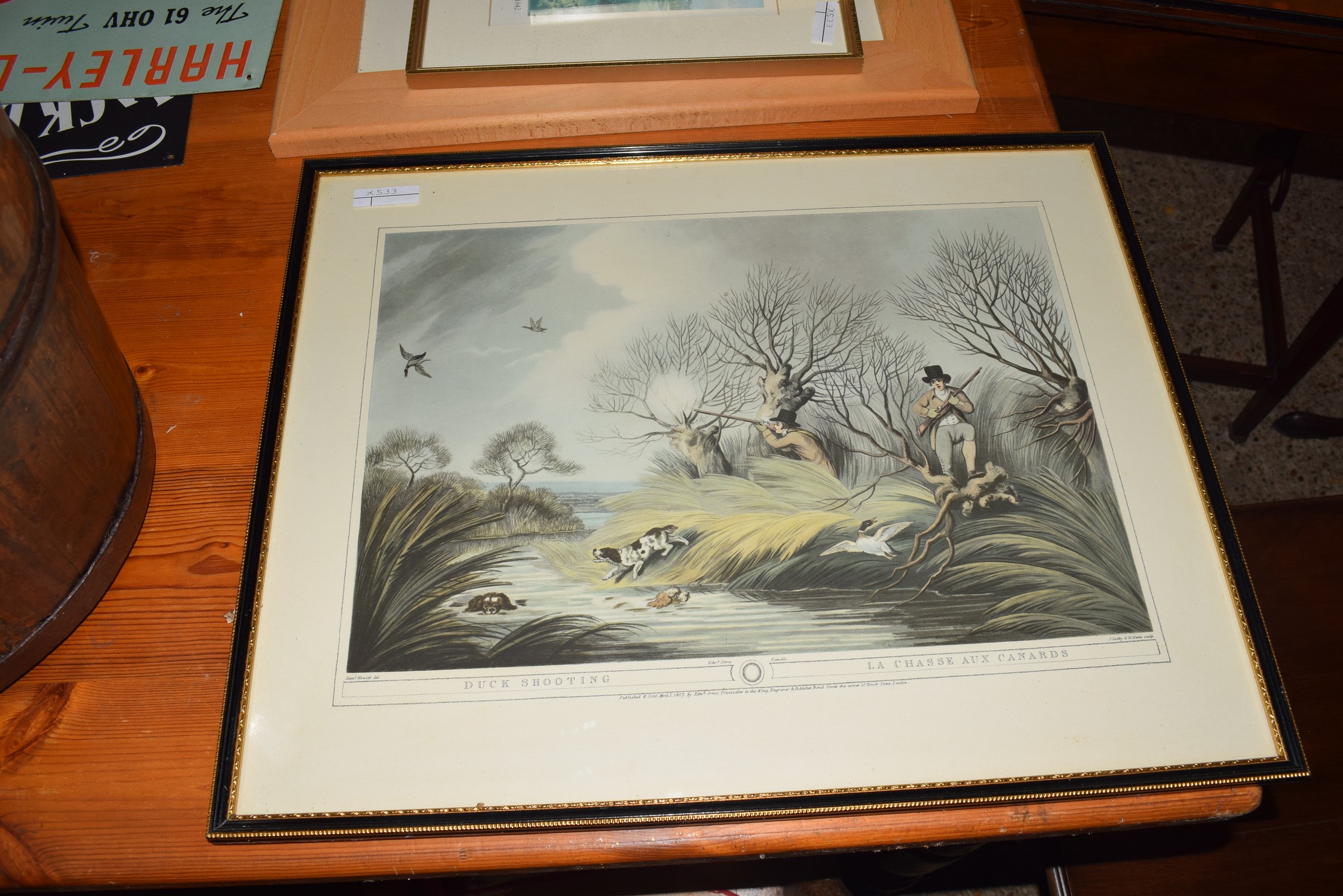 TWO FRAMED COLOURED PRINTS, DUCK SHOOTING AND PARTRIDGE SHOOTING, 57CM WIDE - Image 2 of 2