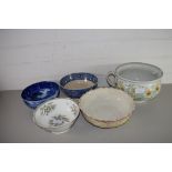 WEDGWOOD CHAMBER POT, VARIOUS 19TH CENTURY AND LATER DECORATED BOWLS