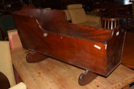 19TH CENTURY MAHOGANY ROCKING COT OR CRIB, 102CM WIDE