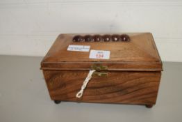 HARDWOOD HINGED BOX CONTAINING AN ASSORTMENT OF VARIOUS COSTUME JEWELLERY