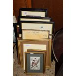 MIXED LOT: PICTURES TO INCLUDE TWO CASH OF COVENTRY SILK PICTURES OF BIRDS PLUS VARIOUS OTHERS (