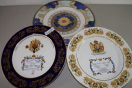 MIXED LOT: ROYAL WORCESTER "TO CELEBRATE THE MILLENNIUM" PLATE, TOGETHER WITH TWO AYNSLEY ROYAL
