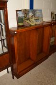 YEW WOOD VENEERED BOOKCASE CABINET, 138CM WIDE