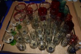 COLLECTION OF COLOURED DRINKING GLASSES