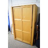 OAK WARDROBE WITH SLIDING DOORS, 117CM WIDE