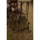 LARGE IRON HANGING 12-CANDLE HOLDER, 70CM DIAM