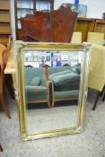 MODERN RECTANGULAR BEVELLED MIRROR IN ORNATE GILT FRAME