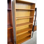 TEAK FINISH BOOKCASE CABINET, 190CM HIGH